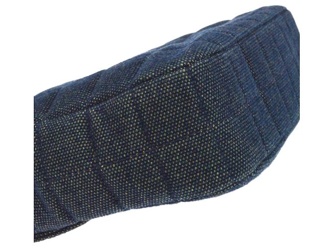 Chanel Chocolate Bar Mademoiselle Top Handle Quilted Denim Small Blu - vista 7