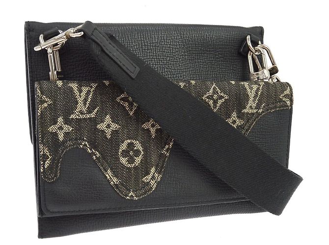 Louis Vuitton Nigo Trio Messenger Pouch Monogram Denim and Taurillon Leather Nero - vista 2