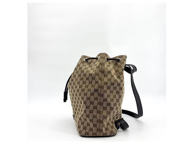 Gucci Drawstring GG Canvas Large Noir - vue 4