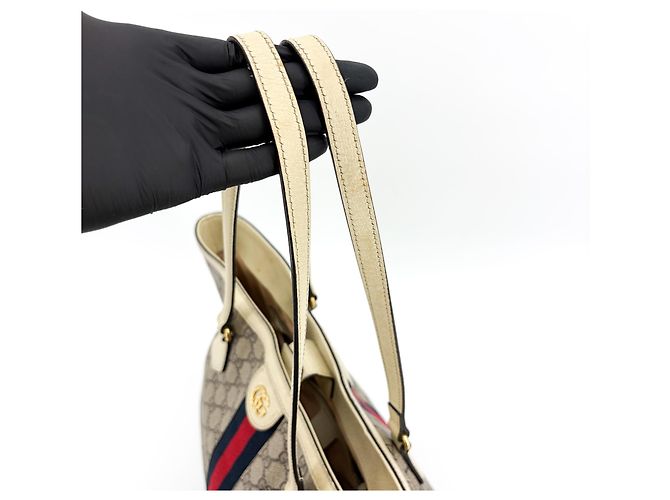 Gucci Ophidia Shopping GG Coated Canvas Medium Beige - vista 7