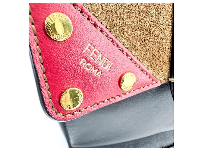 Fendi Flip Leather with Suede Small Nero - vista 6