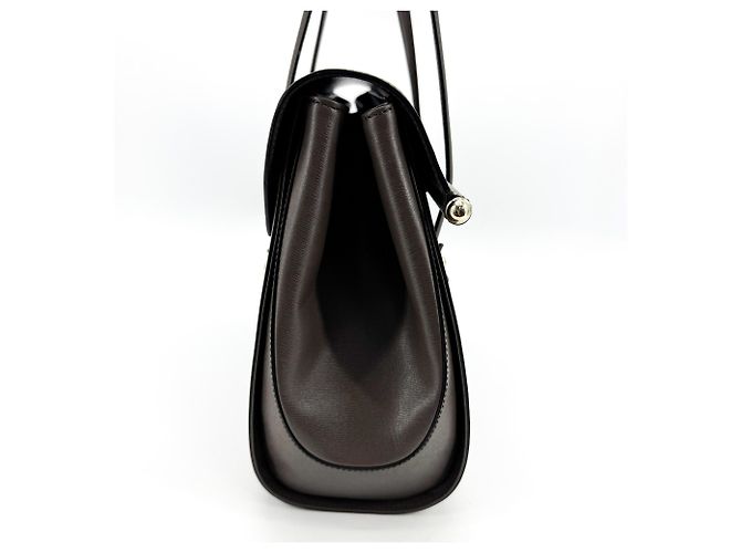 Gucci Bamboo Bullet Top Handle Leather Medium Castaño - vista 4