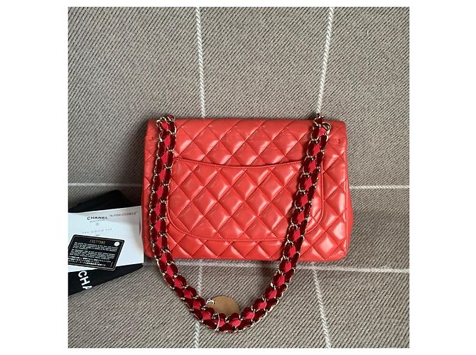 Borsa Chanel Classic Flap Large Pelle Rossa Rosso - vista 2
