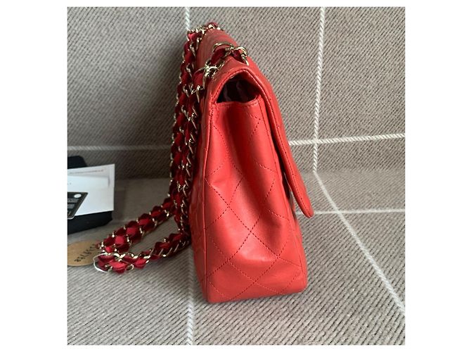Borsa Chanel Classic Flap Large Pelle Rossa Rosso - vista 4