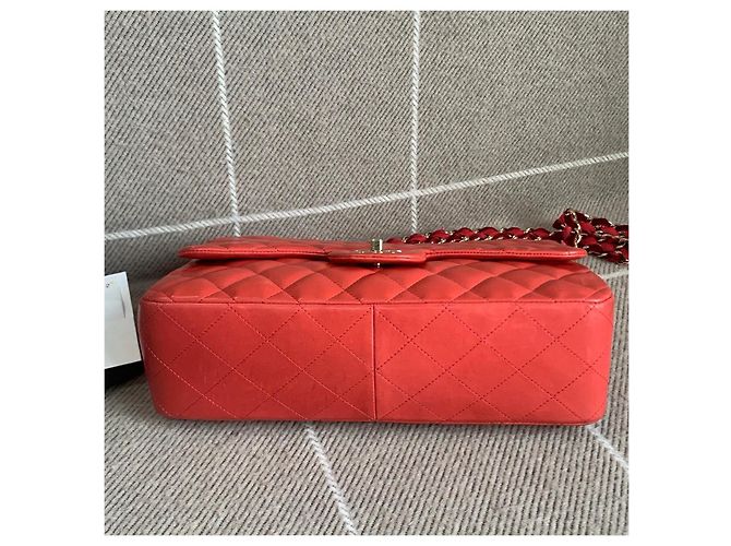 Borsa Chanel Classic Flap Large Pelle Rossa Rosso - vista 5