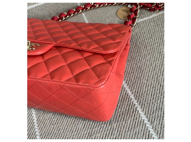 Borsa Chanel Classic Flap Large Pelle Rossa Rosso - vista 6