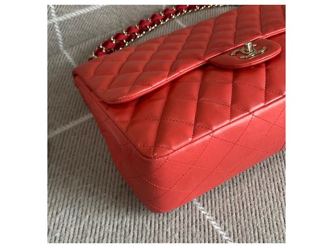 Borsa Chanel Classic Flap Large Pelle Rossa Rosso - vista 7