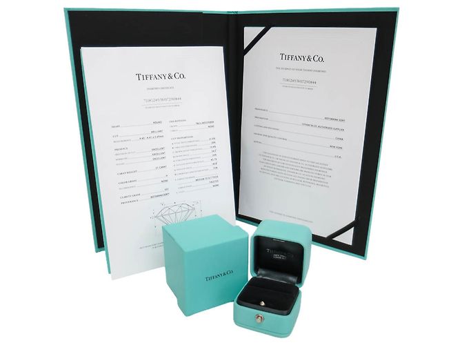Autre Marque Anello solitario Tiffany in diamante e platino Argento - vista 10