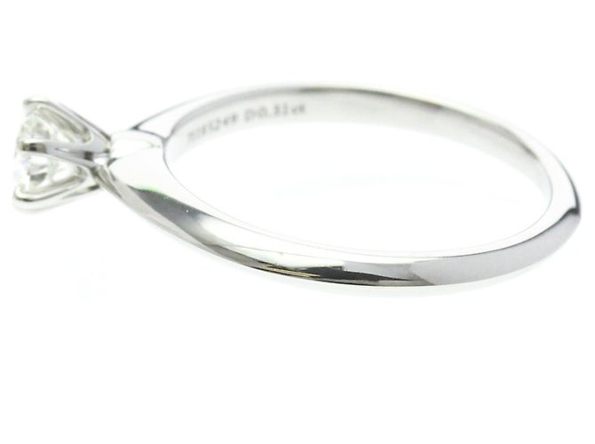 Autre Marque Anello solitario Tiffany in diamante e platino Argento - vista 2