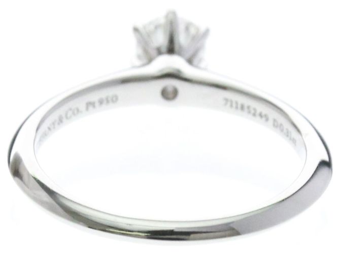 Autre Marque Anello solitario Tiffany in diamante e platino Argento - vista 3
