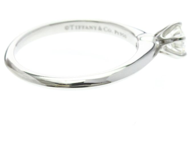 Autre Marque Anello solitario Tiffany in diamante e platino Argento - vista 4