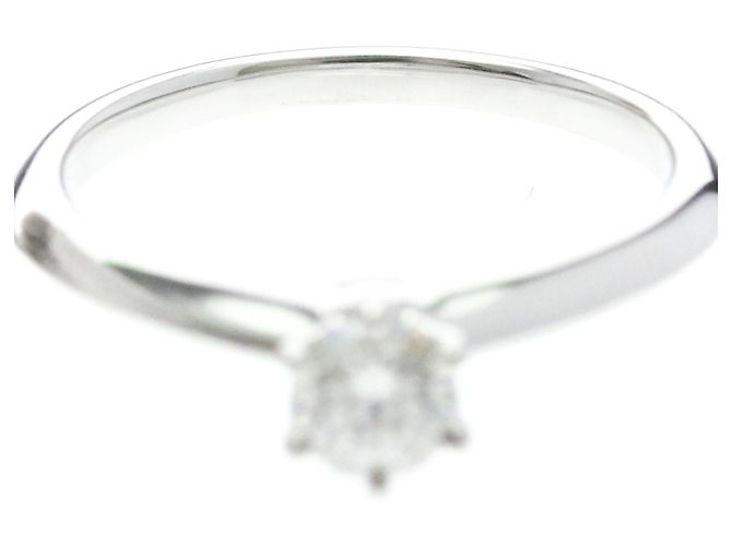 Autre Marque Anello solitario Tiffany in diamante e platino Argento - vista 5