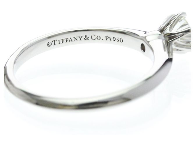 Autre Marque Anello solitario Tiffany in diamante e platino Argento - vista 7