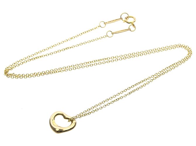 Autre Marque Colar com pingente Tiffany Open Heart em ouro rosa 18K Dourado - vista 14