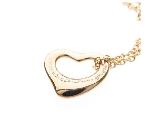 Autre Marque Colar com pingente Tiffany Open Heart em ouro rosa 18K Dourado - vista 7