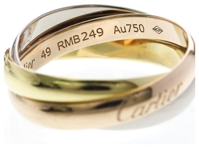 Anel Cartier Trinity em Ouro 18K Dourado - vista 8