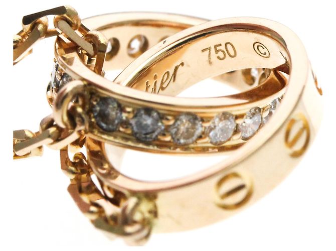 Collar Cartier Baby Love Diamantes Dorado - vista 9