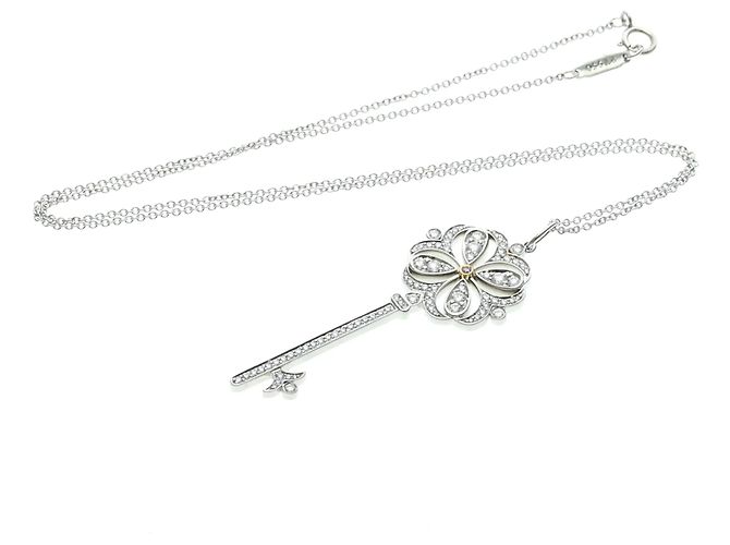 Autre Marque Tiffany Key Diamantenhalskette Silber Golden - Ansicht 15