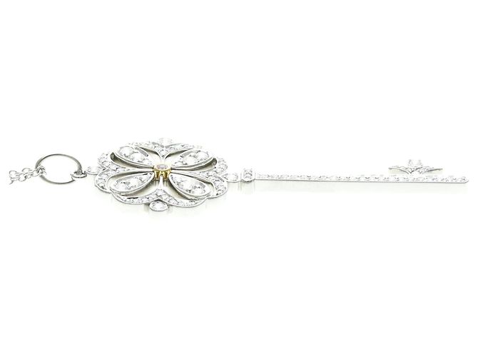 Autre Marque Tiffany Key Diamantenhalskette Silber Golden - Ansicht 5