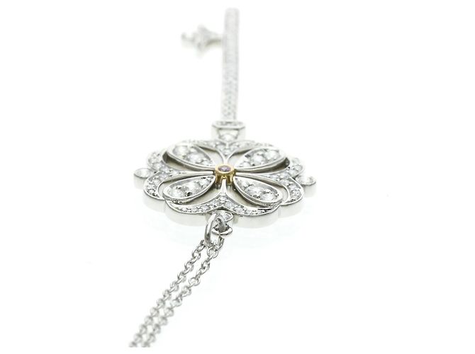 Autre Marque Tiffany Key Diamantenhalskette Silber Golden - Ansicht 6
