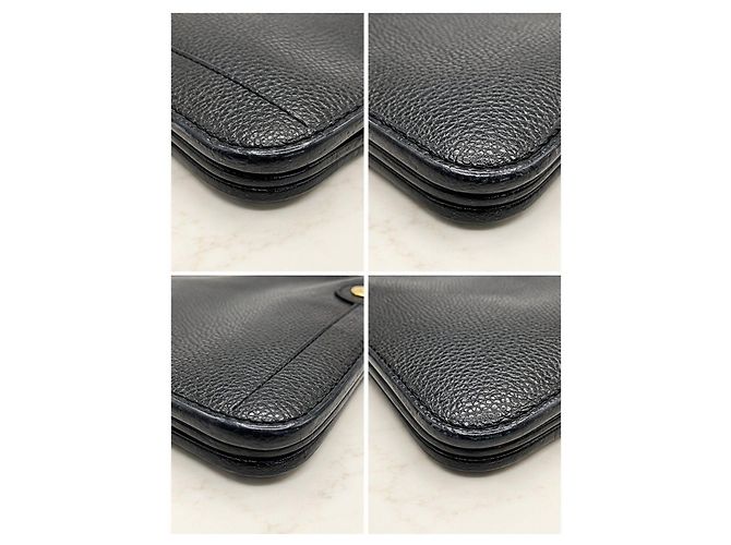 Christian Dior Pochette Logo in pelle nera Nero - vista 10