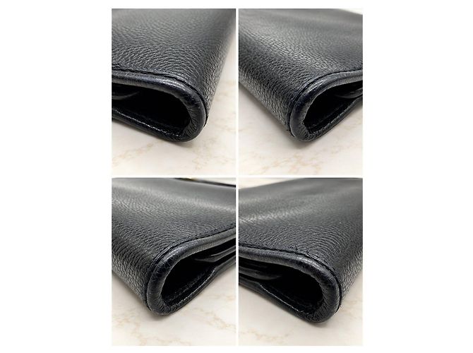 Christian Dior Pochette Logo in pelle nera Nero - vista 11