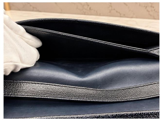 Christian Dior Pochette Logo in pelle nera Nero - vista 16