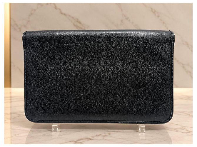 Christian Dior Pochette Logo in pelle nera Nero - vista 3