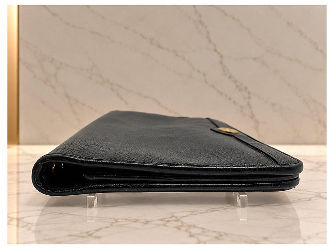Christian Dior Pochette Logo in pelle nera Nero - vista 4