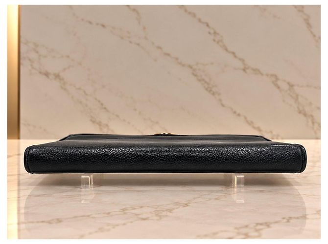 Christian Dior Pochette Logo in pelle nera Nero - vista 5