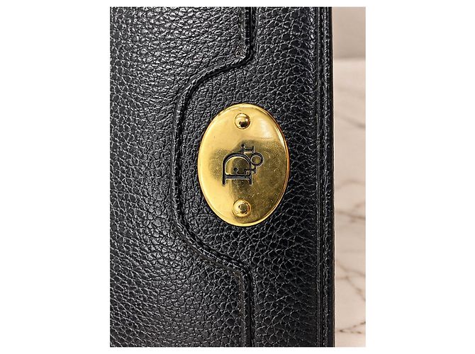 Christian Dior Pochette Logo in pelle nera Nero - vista 8