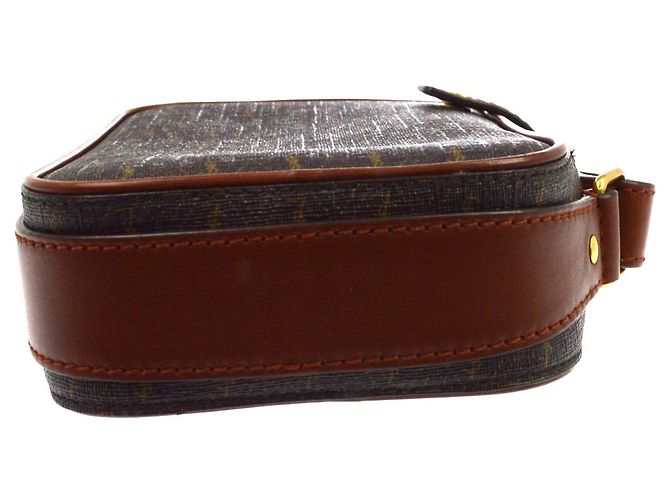 Autre Marque Saint Laurent Le Monogramme Monogram All Over Coated Canvas and Leather Small Marron - vue 7