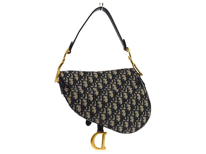 Christian Dior Saddle Oblique Canvas Mini Blu navy - vista 2