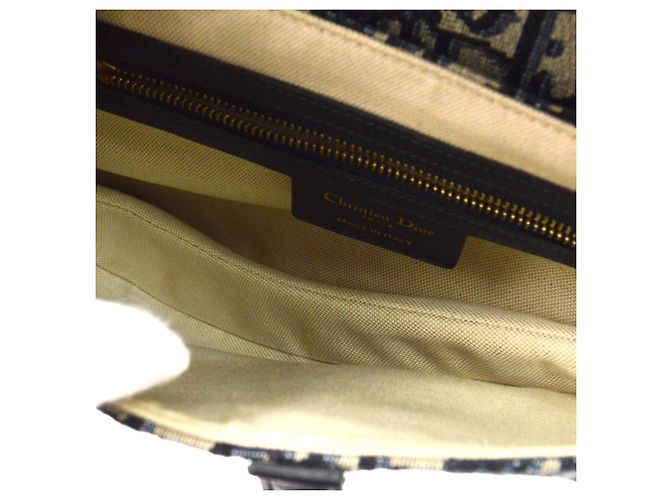 Christian Dior Saddle Oblique Canvas Mini Blu navy - vista 3
