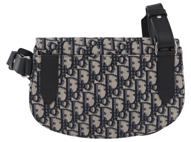 Christian Dior Saddle Messenger Oblique Canvas Blu navy - vista 2