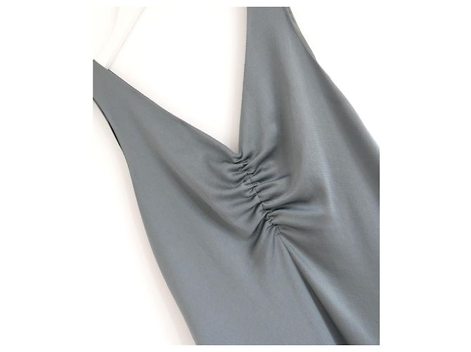 Vince Abito senza maniche con doppio scollo a V e arricciature Blu chiaro - vista 3