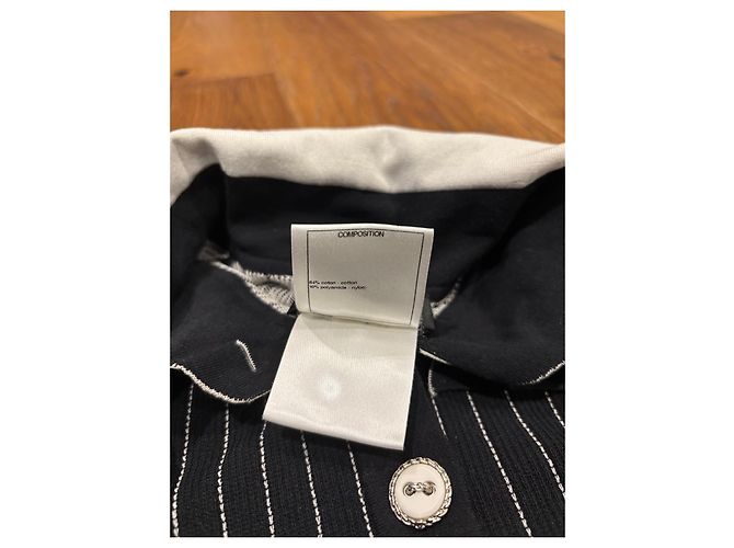 Chanel Vestido Mini de Riscas Pretas e Brancas Preto Branco - vista 3