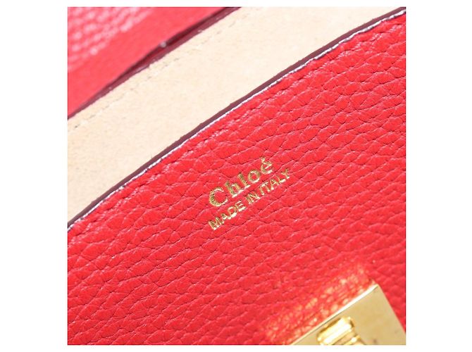 Chloé Chloe Drew Leather Small Red - view 6