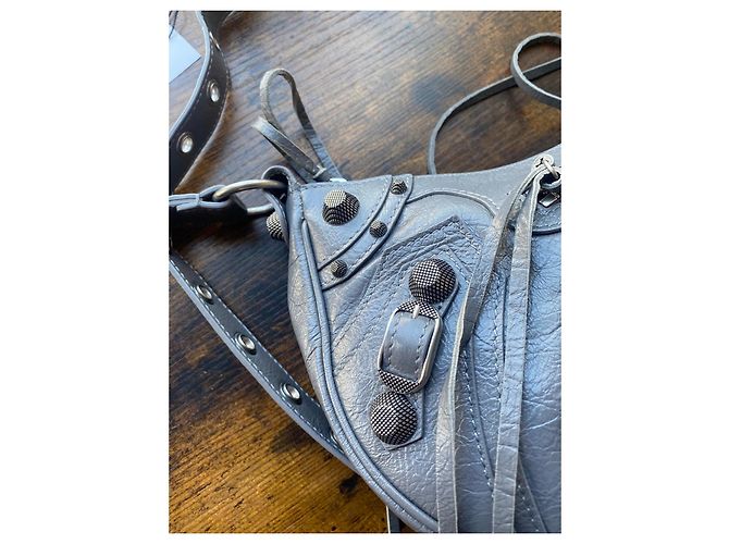 Balenciaga Neo Classic City Borsa Pelle Grigia Grigio - vista 14