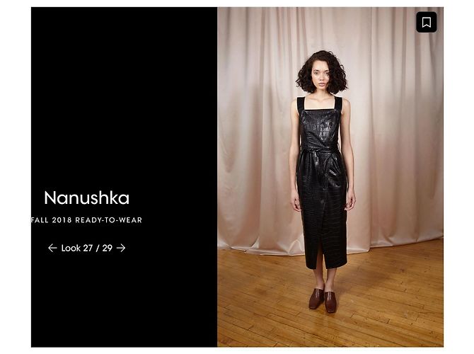 Nanushka Zora Wickelkleid Vegan Leder Schwarz - Ansicht 3