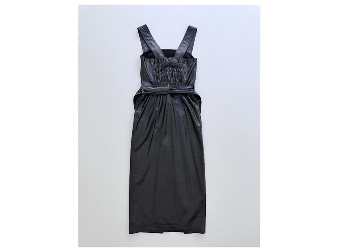 Nanushka Zora Wickelkleid Vegan Leder Schwarz - Ansicht 5