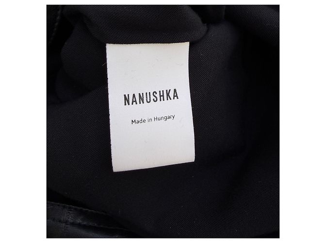 Nanushka Zora Wickelkleid Vegan Leder Schwarz - Ansicht 8