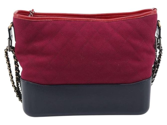 Chanel Gabrielle Logo Hobo Tweed and Calfskin Medium Red - view 2