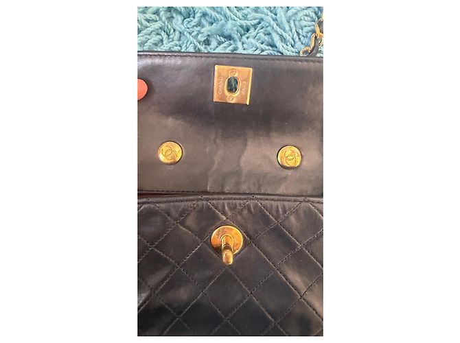 Borsa Chanel Classic Flap Small in pelle di agnello nera Nero - vista 2