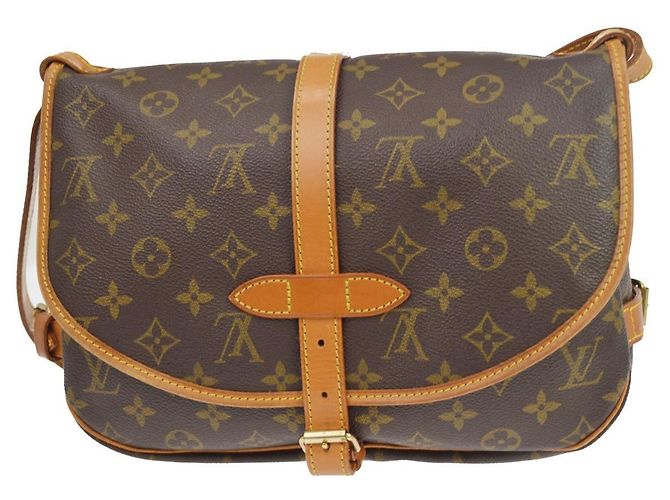 Louis Vuitton Saumur Monogram Canvas 30 Castaño - vista 2