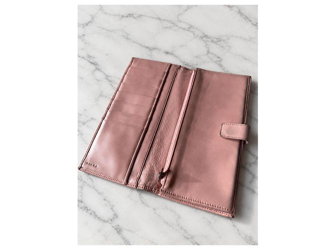 LOEWE Anagram Geldbörse aus puderrosa Leder Pink - Ansicht 3