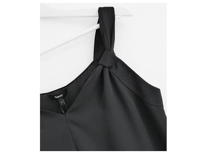 Theory SL V Drape Top Moderne Bluse Schwarz - Ansicht 2