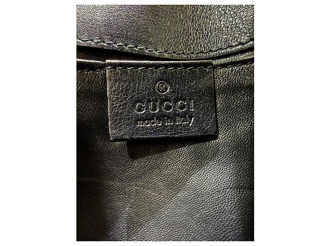 Gucci Emily Borsa a tracolla pelle nera Horsebit Nero Gold hardware - vista 11