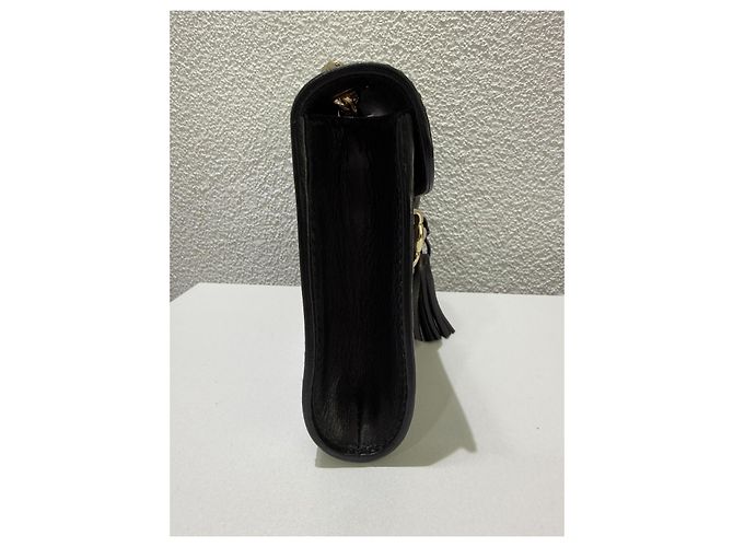 Gucci Emily Borsa a tracolla pelle nera Horsebit Nero Gold hardware - vista 4