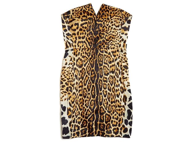 Yves Saint Laurent Abito bustier in seta leopardato Stampa leopardo - vista 6
